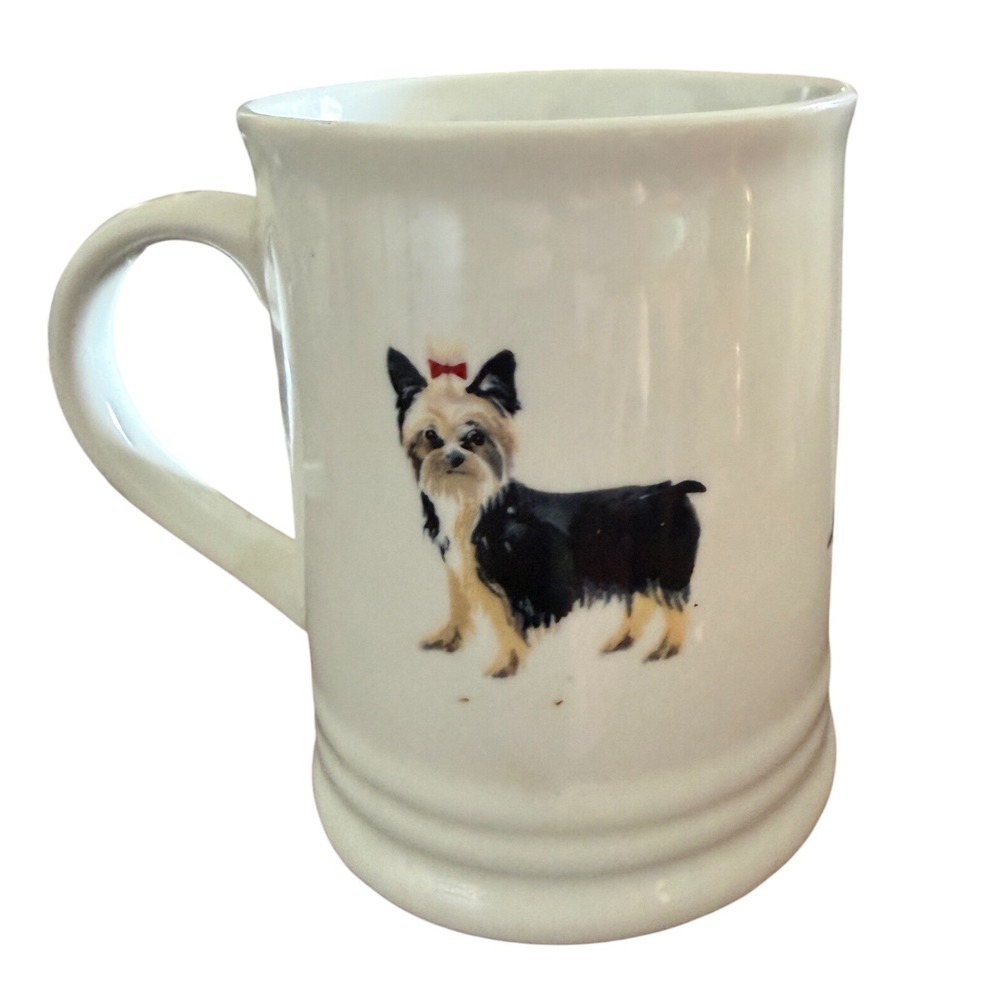 Yorkie Coffee‎ Mug Fringe Studio White Ceramic Dog Lover Excellent Condition
